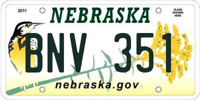 NE license plate BNV351