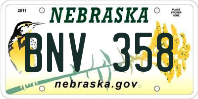 NE license plate BNV358