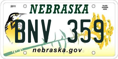 NE license plate BNV359