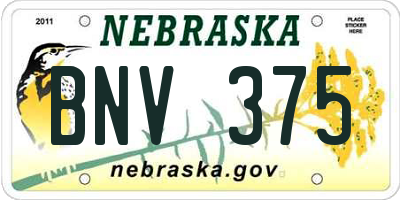 NE license plate BNV375