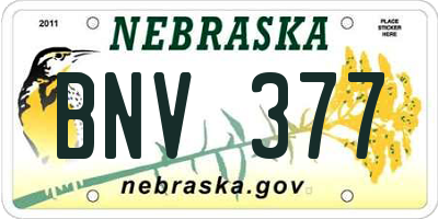 NE license plate BNV377
