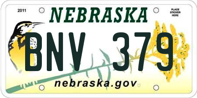 NE license plate BNV379
