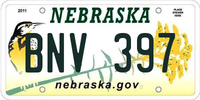 NE license plate BNV397