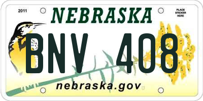 NE license plate BNV408
