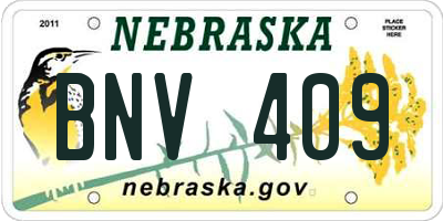 NE license plate BNV409