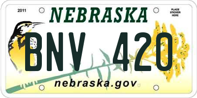 NE license plate BNV420
