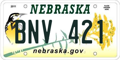 NE license plate BNV421