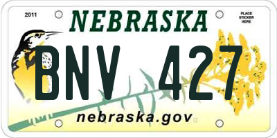 NE license plate BNV427