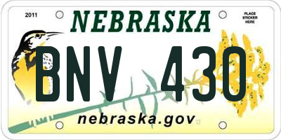 NE license plate BNV430