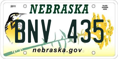 NE license plate BNV435