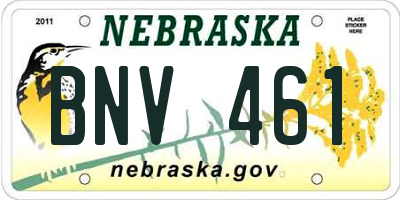 NE license plate BNV461