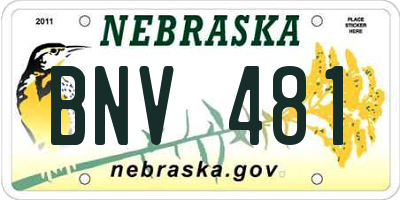 NE license plate BNV481