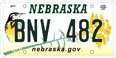 NE license plate BNV482