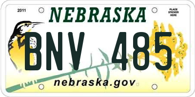NE license plate BNV485