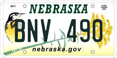 NE license plate BNV490