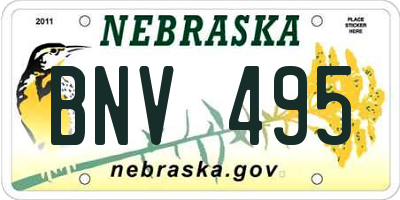NE license plate BNV495