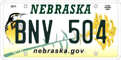 NE license plate BNV504