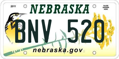 NE license plate BNV520