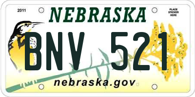 NE license plate BNV521