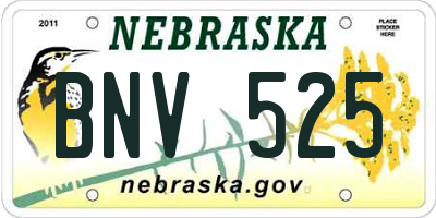 NE license plate BNV525