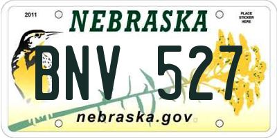 NE license plate BNV527