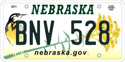 NE license plate BNV528