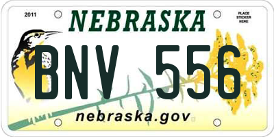 NE license plate BNV556