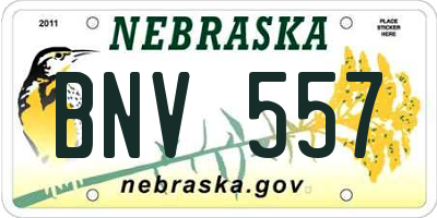 NE license plate BNV557