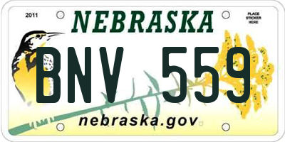 NE license plate BNV559