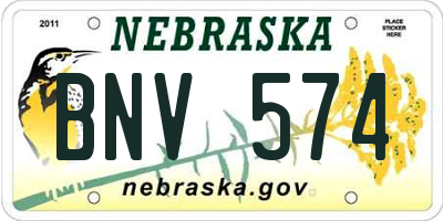 NE license plate BNV574