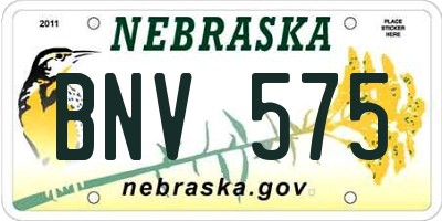 NE license plate BNV575