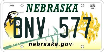NE license plate BNV577