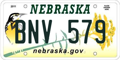 NE license plate BNV579
