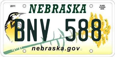 NE license plate BNV588