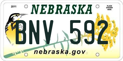 NE license plate BNV592