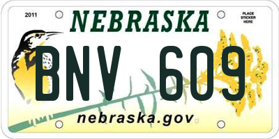 NE license plate BNV609