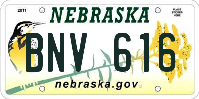 NE license plate BNV616