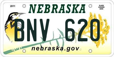NE license plate BNV620