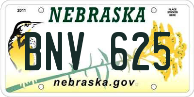 NE license plate BNV625