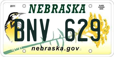 NE license plate BNV629