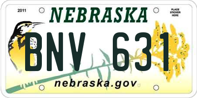 NE license plate BNV631
