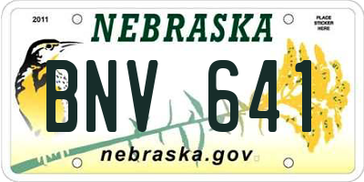 NE license plate BNV641