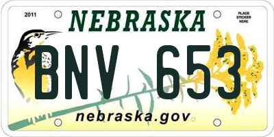 NE license plate BNV653