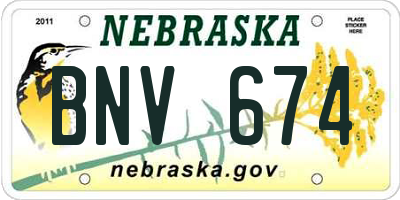 NE license plate BNV674