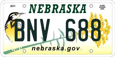 NE license plate BNV688