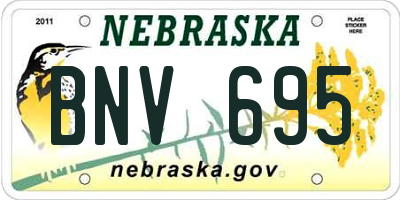 NE license plate BNV695