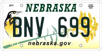 NE license plate BNV699