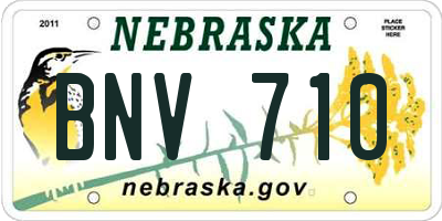 NE license plate BNV710
