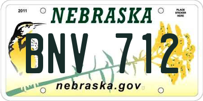 NE license plate BNV712
