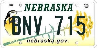 NE license plate BNV715